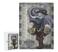 Jigsaw Puzzles 500 PCS for Adults Elephant Enjoy Craft Beer Teenagers Puzzles Toy Wall Decor Perfect Decoration Challenging To Complete 500 PCS