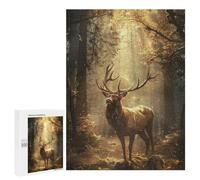 Jigsaw Puzzles 500 PCS for Adults Enchanted Forest Elk Majesty Jigsaws for Adults Puzzle Family Activities Challenging To Complete Learning Educational Toys 500 PCS