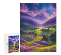 Jigsaw Puzzles 500 PCS for Adults Enchanted Valley with Lavender Fields Teenagers Puzzles Toy Wall Decor Perfect Decoration Challenging To Complete 500 PCS