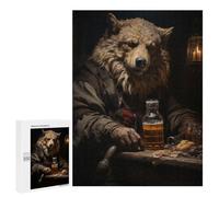 Jigsaw Puzzles 500 PCS for Adults Fat Wolf in Bar Adult Jigsaw Puzzle Toy Wall Decor Analysis And Logic Challenging To Complete 500 PCS