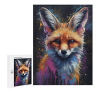 Jigsaw Puzzles 500 PCS for Adults Fennec Fox Painting Puzzle for Adults Anti-Stress Toys Enhance Memory Great Gift for Gaming 500 PCS