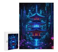 Jigsaw Puzzles 500 PCS for Adults Floating Pagoda with Lotus Flowers Japan Adult Puzzles Family Games Hand Speed Race Gifts for Friends And Family 500 PCS