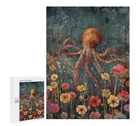 Jigsaw Puzzles 500 PCS for Adults Floral Octopus Teenagers Puzzles Hands-on Game Precision Cutting Help The Brain Exercise 500 PCS