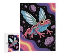 Jigsaw Puzzles 500 PCS for Adults Flying Frog in Space Teenagers Puzzles Hands-on Game Precision Cutting Help The Brain Exercise 500 PCS