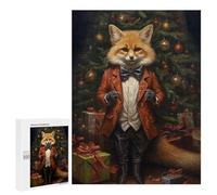 Jigsaw Puzzles 500 PCS for Adults Fox Christmas Adult Jigsaw Puzzle Toy Wall Decor Analysis And Logic Challenging To Complete 500 PCS