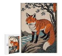 Jigsaw Puzzles 500 PCS for Adults Fox Kitsune Adult Jigsaw Puzzle Toy Wall Decor Analysis And Logic Challenging To Complete 500 PCS