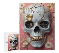 Jigsaw Puzzles 500 PCS for Adults Gilded Skull Artwork Jigsaws for Adults Puzzle Family Activities Challenging To Complete Learning Educational Toys 500 PCS