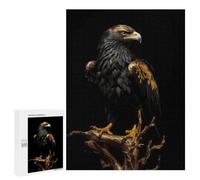 Jigsaw Puzzles 500 PCS for Adults Gold Dark Eagle Teenagers Puzzles Toy Wall Decor Perfect Decoration Challenging To Complete 500 PCS