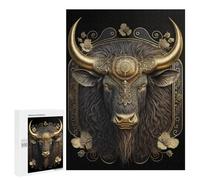 Jigsaw Puzzles 500 PCS for Adults Golden Bull Portrait-3 Jigsaw for Adults Anti-Stress Toys A Work of Art Great Gift for Gaming 500 PCS