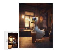 Jigsaw Puzzles 500 PCS for Adults Goose Drinking Beer at Bar Adult Jigsaw Puzzle Toy Wall Decor Analysis And Logic Challenging To Complete 500 PCS