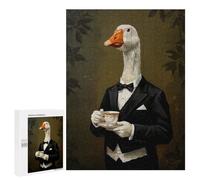 Jigsaw Puzzles 500 PCS for Adults Goose in Tuxedo with Tea Adult Jigsaw Puzzle Toy Wall Decor Analysis And Logic Challenging To Complete 500 PCS