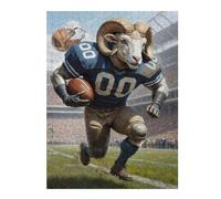 Jigsaw Puzzles 500 PCS for Adults Gridiron Ram Football Adult Jigsaw Toy Wall Decor Difficult Challenge Great Gift for Gaming 500 PCS