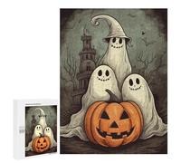 Jigsaw Puzzles 500 PCS for Adults Halloween Ghosts And Pumpkin Adult Puzzles Family Games Hand Speed Race Gifts for Friends And Family 500 PCS