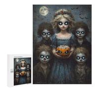 Jigsaw Puzzles 500 PCS for Adults Halloween Spooky Children with Pumpkin Teenagers Puzzles Hands-on Game Precision Cutting Help The Brain Exercise 500 PCS