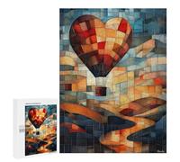 Jigsaw Puzzles 500 PCS for Adults Heart Abstract Balloon Over A Serene Landscape Teenagers Puzzles Hands-on Game Precision Cutting Help The Brain Exercise 500 PCS
