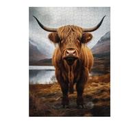 Jigsaw Puzzles 500 PCS for Adults Highland Cow Cattle Jigsaws for Adults Brain Teaser Game Birthday Present Gifts for Friends And Family 500 PCS