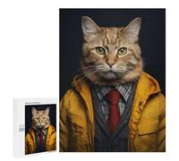 Jigsaw Puzzles 500 PCS for Adults Hipster Dressed Cat Adult Puzzles Family Games Hand Speed Race Gifts for Friends And Family 500 PCS