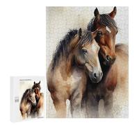 Jigsaw Puzzles 500 PCS for Adults Horse Cuddle Puzzles for Adults Fun Games Staycation Kill Time for Birthday, Chrismas 500 PCS