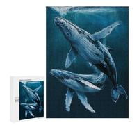 Jigsaw Puzzles 500 PCS for Adults Humpback Whales Puzzles for Adults Fun Games Staycation Kill Time for Birthday, Chrismas 500 PCS