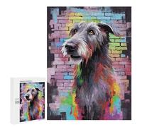 Jigsaw Puzzles 500 PCS for Adults Irish Wolfhound Graffiti Teenagers Puzzles Toy Wall Decor Perfect Decoration Challenging To Complete 500 PCS
