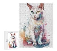 Jigsaw Puzzles 500 PCS for Adults Japanese Bobtail Cat Puzzle for Adults Relax Games Hand Speed Race for Birthday, Chrismas 500 PCS