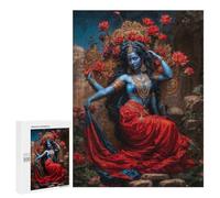 Jigsaw Puzzles 500 PCS for Adults Kali Goddess in Red And Gold Puzzles for Adults Fun Games Staycation Kill Time for Birthday, Chrismas 500 PCS