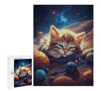 Jigsaw Puzzles 500 PCS for Adults Kitten Sleeping Heavily Puzzles for Adults Fun Games Staycation Kill Time for Birthday, Chrismas 500 PCS
