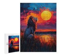 Jigsaw Puzzles 500 PCS for Adults Lion Under The Sun Painting Teenagers Puzzles Toy Wall Decor Perfect Decoration Challenging To Complete 500 PCS