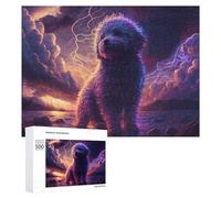 Jigsaw Puzzles 500 PCS for Adults Magical Dog with Lightning Aura Puzzle for Adults Anti-Stress Toys Enhance Memory Great Gift for Gaming 500 PCS