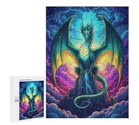 Jigsaw Puzzles 500 PCS for Adults Majestic Dragon on Mountain Peak Puzzles for Adults Fun Games Staycation Kill Time for Birthday, Chrismas 500 PCS