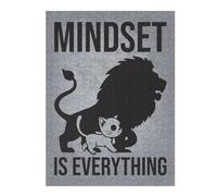 Jigsaw Puzzles 500 PCS for Adults Mindset Is Everything Lion Cat - Gym, Hustle, Success, Motivational Jigsaws for Adults Brain Teaser Game Birthday Present Gifts for Friends And Family 500 PCS