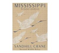 Jigsaw Puzzles 500 PCS for Adults Mississippi Sandhill Crane Jigsaws for Adults Brain Teaser Game For Family Fun Help The Brain Exercise 500 PCS