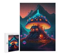Jigsaw Puzzles 500 PCS for Adults Mystical Mushroom House-3 Jigsaw for Adults Anti-Stress Toys A Work of Art Great Gift for Gaming 500 PCS
