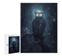 Jigsaw Puzzles 500 PCS for Adults Mystical Owl Perched on Branch Puzzles for Adults Fun Games Staycation Kill Time for Birthday, Chrismas 500 PCS