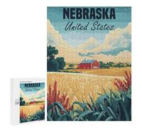 Jigsaw Puzzles 500 PCS for Adults Nebraska Farm Landscape Teenagers Puzzles Hands-on Game Precision Cutting Help The Brain Exercise 500 PCS