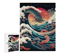 Jigsaw Puzzles 500 PCS for Adults Oceanic Serpent Rising Jigsaw for Adults Anti-Stress Toys A Work of Art Great Gift for Gaming 500 PCS