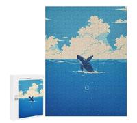 Jigsaw Puzzles 500 PCS for Adults Orca Whale Breaching Ocean Surface Puzzles for Adults Fun Games Staycation Kill Time for Birthday, Chrismas 500 PCS