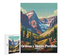 Jigsaw Puzzles 500 PCS for Adults Ordesa Y Monte Perdido National Park Puzzles for Adults Fun Games Staycation Kill Time for Birthday, Chrismas 500 PCS