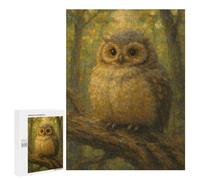 Jigsaw Puzzles 500 PCS for Adults Owl Perched on Branch Painting Puzzles for Adults Fun Games Staycation Kill Time for Birthday, Chrismas 500 PCS