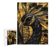 Jigsaw Puzzles 500 PCS for Adults Peacock Stained Glass Puzzles for Adults Fun Games Staycation Kill Time for Birthday, Chrismas 500 PCS