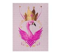 Jigsaw Puzzles 500 PCS for Adults Pink Flamingo Queen Adult Jigsaw Toy Wall Decor Difficult Challenge Great Gift for Gaming 500 PCS