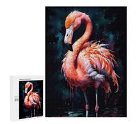 Jigsaw Puzzles 500 PCS for Adults Pink Flamingo Watercolor Teenagers Puzzles Hands-on Game Precision Cutting Help The Brain Exercise 500 PCS