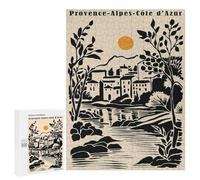 Jigsaw Puzzles 500 PCS for Adults Provence-Alpes-Côte DAzur Illustration Jigsaw Puzzle Anti-Stress Toys For Family Fun Deal As Gifts for The Whole Family 500 PCS