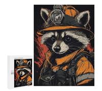 Jigsaw Puzzles 500 PCS for Adults Raccoon Firefighter Puzzles for Adults Fun Games Staycation Kill Time for Birthday, Chrismas 500 PCS