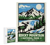 Jigsaw Puzzles 500 PCS for Adults Rocky Mountain National Park Poster Jigsaw Puzzle Anti-Stress Toys For Family Fun Deal As Gifts for The Whole Family 500 PCS
