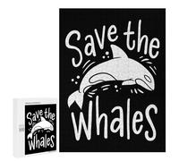 Jigsaw Puzzles 500 PCS for Adults Save The Whales Environme Puzzles for Adults Fun Games Staycation Kill Time for Birthday, Chrismas 500 PCS