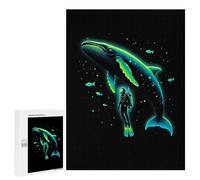 Jigsaw Puzzles 500 PCS for Adults Scuba Diver And Whale Puzzles for Adults Fun Games Staycation Kill Time for Birthday, Chrismas 500 PCS