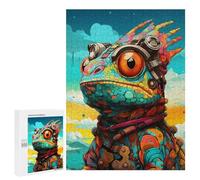 Jigsaw Puzzles 500 PCS for Adults Steampunk Chameleon Art Print Puzzles for Teenagers Family Activities Educational Challenge Challenging Game And Family Play 500 PCS