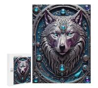 Jigsaw Puzzles 500 PCS for Adults Steampunk Metal White Wolf Jigsaw Puzzle Anti-Stress Toys For Family Fun Deal As Gifts for The Whole Family 500 PCS