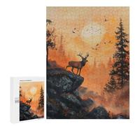 Jigsaw Puzzles 500 PCS for Adults Sun Kissed Glade Deer Jigsaw for Adults Anti-Stress Toys A Work of Art Great Gift for Gaming 500 PCS